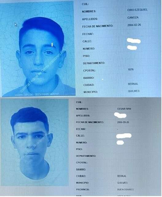 Prontuario de delincuente profesional el menor de 14 años que asesinó a Hernán Costa
