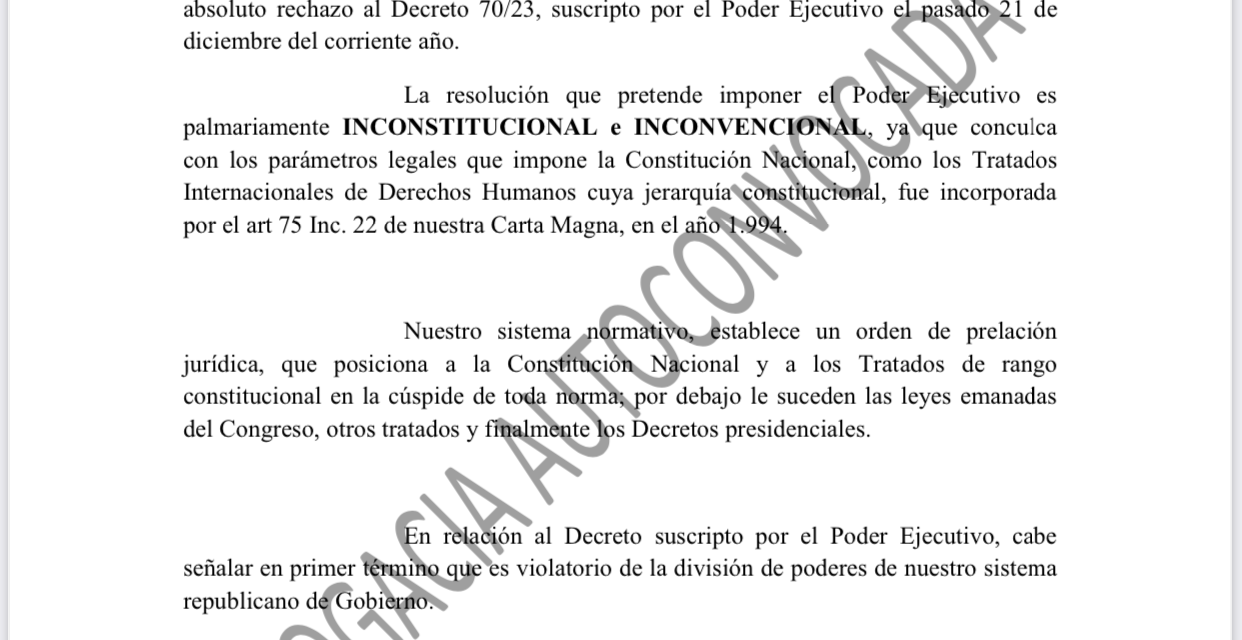 Petitorio de letrado quilmeño para declarar inconstitucional el DNU 70/2023: Ya lleva más de 2000 firmas