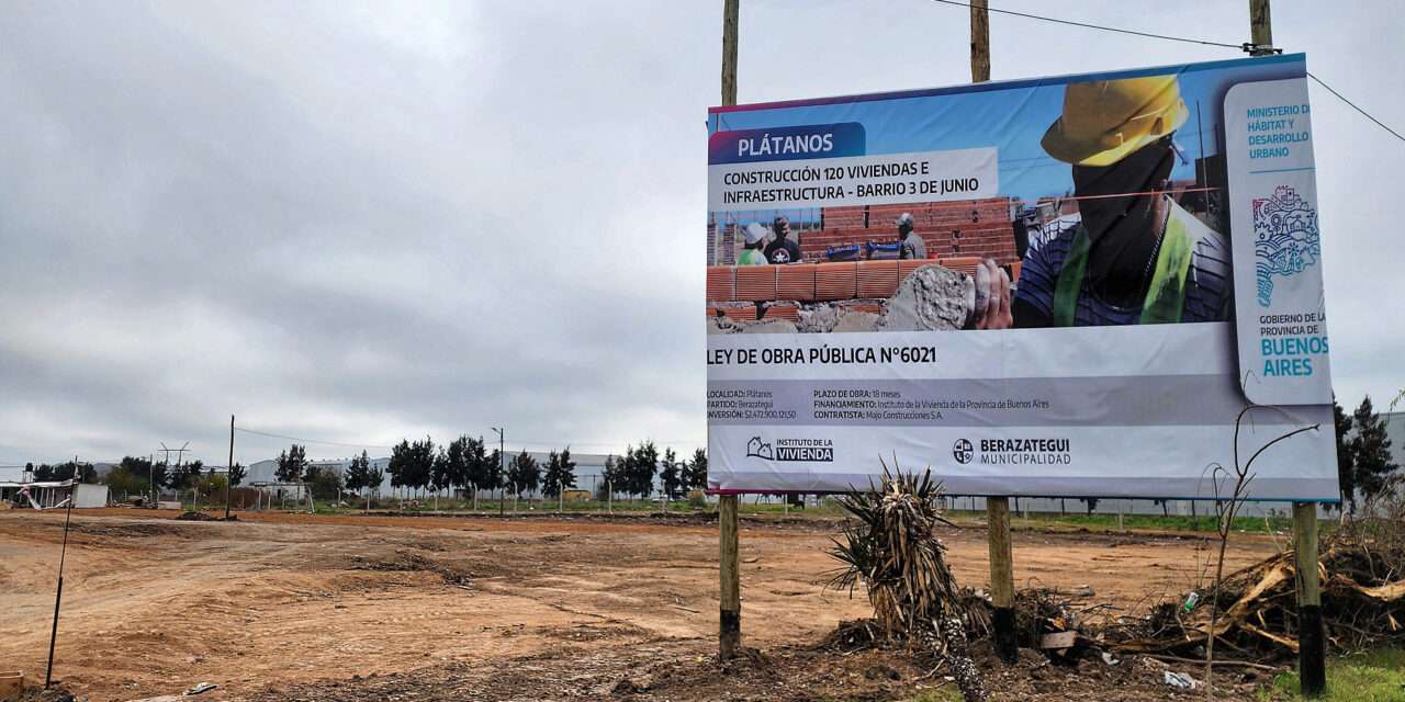 Berazategui anunció que construirán 120 viviendas en el Barrio 3 de Junio