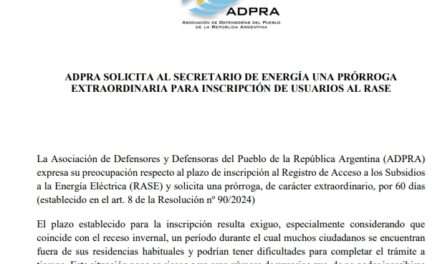 El Defensor del Pueblo de Avellaneda reclamó a Nación una prórroga para inscribir a usuarios al RASE