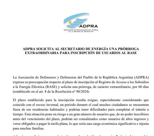 El Defensor del Pueblo de Avellaneda reclamó a Nación una prórroga para inscribir a usuarios al RASE