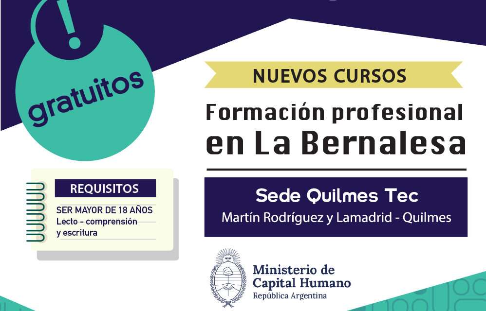 Abierta la inscripción para numerosos cursos gratuitas en Quilmes TEC