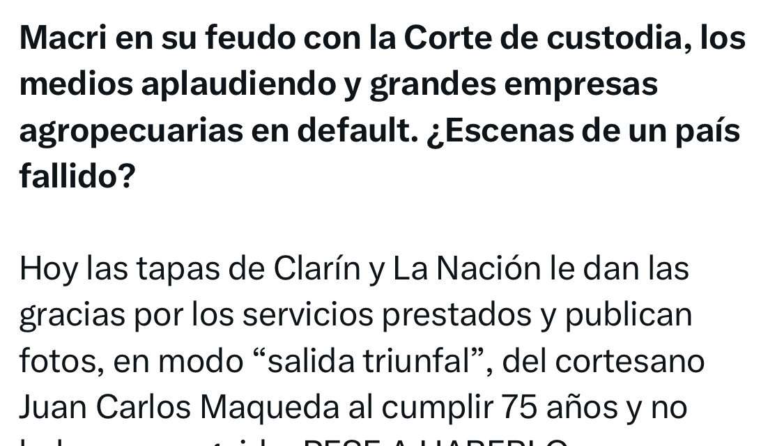 Fuerte posteo de CFK sobre Maqueda, Macri y los “medios dominantes”