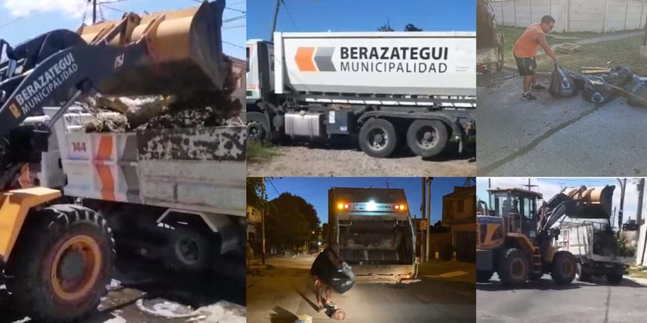 Fuertes operativos de limpieza y recolección en los barrios de Berazategui