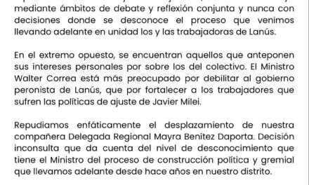 Lanús: Duro comunicado de las centrales obreras contra el ministro Correa que eleva la tensión