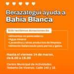 Berazategui ayuda a Bahía Blanca