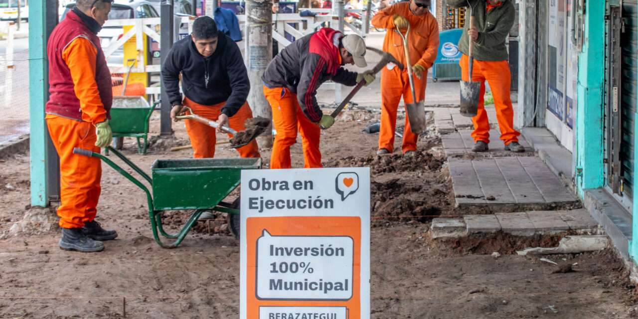 Sin obras de Nación, y con financiamiento 100% municipal, Berazategui renueva el espacio público