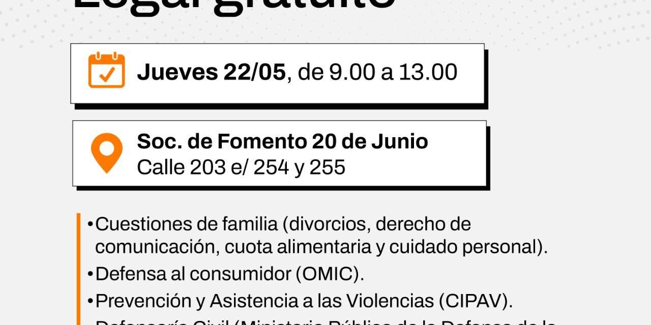 Asesoramiento legal gratuito en barrios de Berzategui
