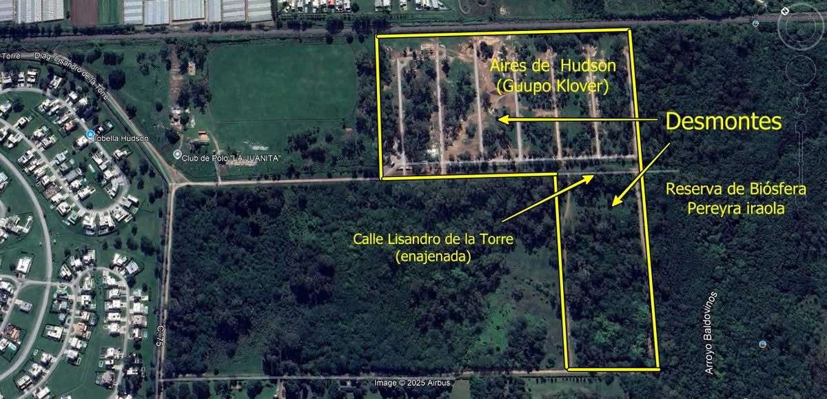 Ambientalistas denuncian "Deforestación Salvaje" en la obra del barrio cerrado Ayres de Hudson