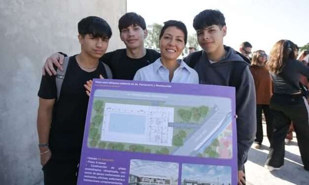 Avanza el nuevo natatorio municipal en Solano: Mayra Mendoza recorrió la obra con vecinos