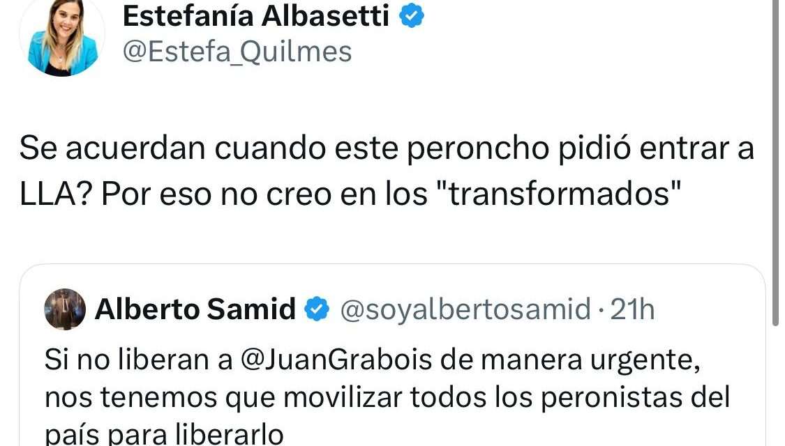 La libertaria Albasetti no cree en los "transformados"