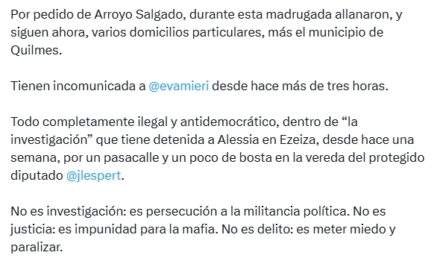 Allanamientos y detenciones de militantes por tirarle caca a Espert; Mayra cargó fuerte contra el diputado libertario