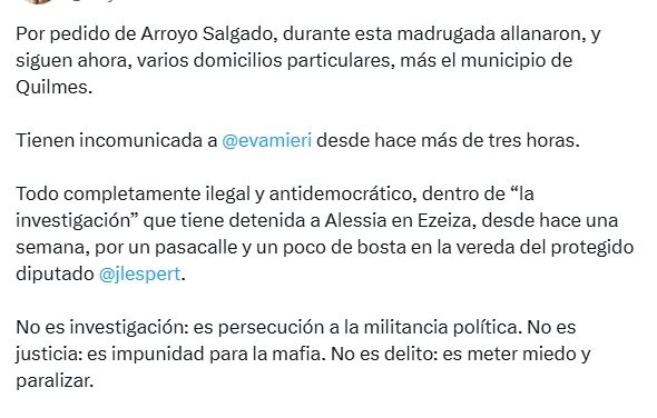 Allanamientos y detenciones de militantes por tirarle caca a Espert; Mayra cargó fuerte contra el diputado libertario