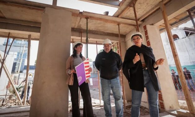 Mayra y Ceci Soler supervisaron el avance de la obra del nuevo Centro de Gestión de Bernal Centro