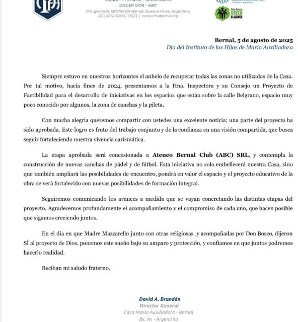 Bernal Centro: Habilitaron otro mega proyecto deportivo, ahora en el María Auxiliadora