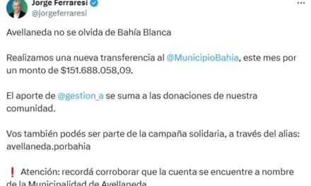 Avellaneda sigue ayudando a Bahía Blanca a meses de la trágica inundación