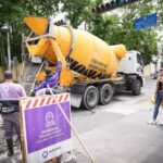 Mayra Mendoza supervisó los trabajos de bache en el centro de Quilmes