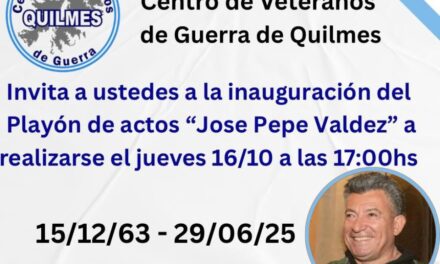 Inauguran el playón de actos “José Pepe Valdez” en el Centro de Veteranos de Guerra de Quilmes