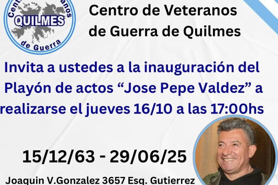 Inauguran el playón de actos “José Pepe Valdez” en el Centro de Veteranos de Guerra de Quilmes