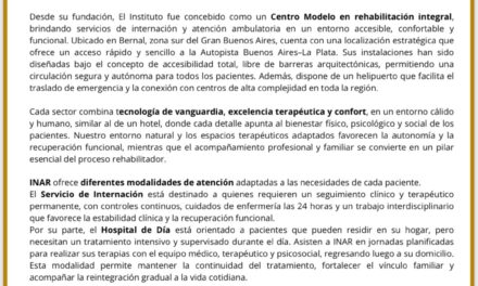 INAR – 35 años acompañando la rehabilitación neurológica