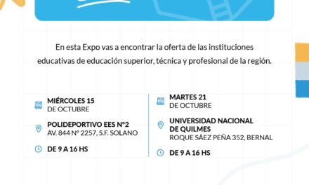 Llega otra edición de "Expo Quilmes Educa 2025" para alumnos secundarios
