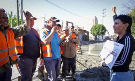 Mayra Mendoza recorrió obras de pavimentación con fondos 100% municipales