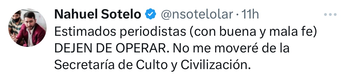 Sotelo salió a matar rumores
