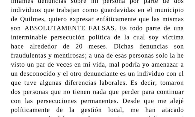 Burtoli salió al cruce de las primeras dos denuncias de guardavidas