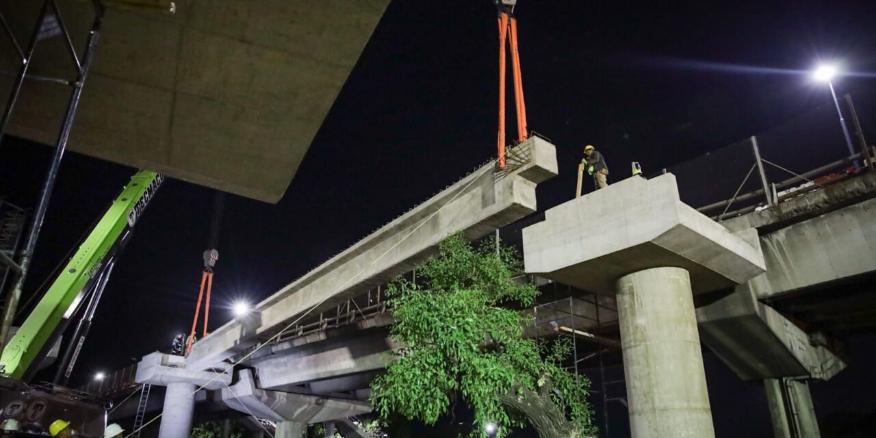 Megaoperativo nocturno para colocar la estructura del nuevo Puente Labruna en Núñez