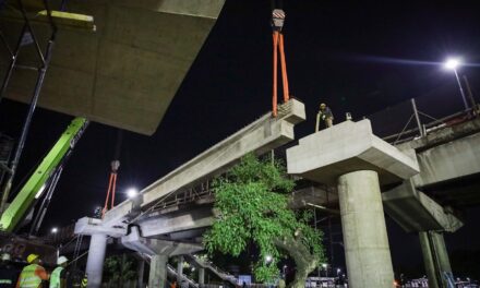 Megaoperativo nocturno para colocar la estructura del nuevo Puente Labruna en Núñez