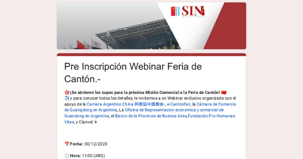 Viaja a la feria de Canton de China con SINA SOLUTIONS