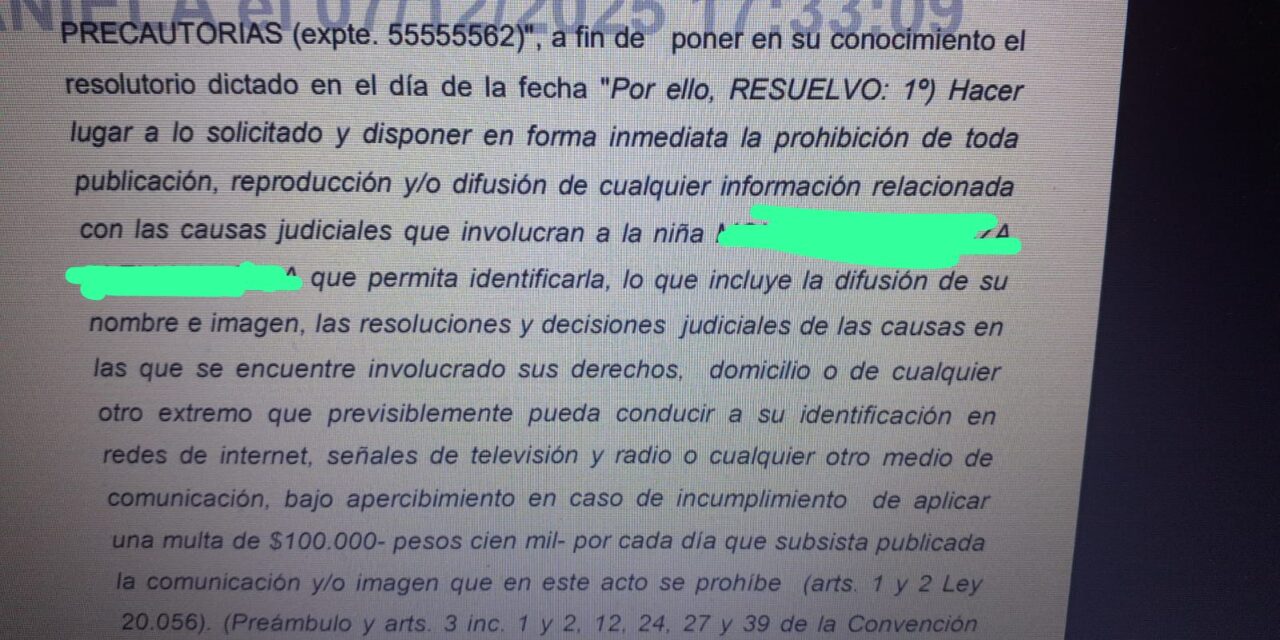 La Justicia prohíbe difundir información de una niña agredida en Avellaneda