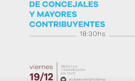 Se viene la Asamblea de Mayores Contribuyentes en Lanús y habrá transmisión en vivo