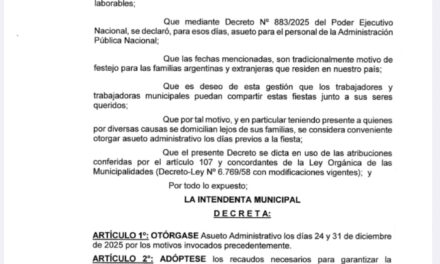 Cuáles serán los días de Asueto Administrativo en Quilmes