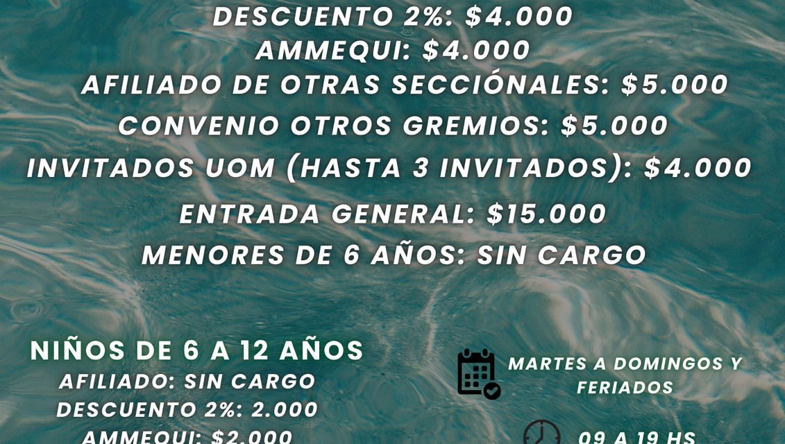 Viví el Verano en el Centro Recreativo "Agrupación 17 de Noviembre" de la UOM