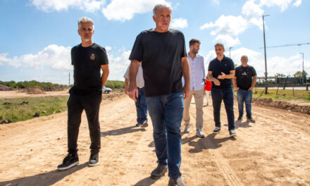 El intendente Balor visitó la obra de la nueva bajada de la Autopista en Hudson