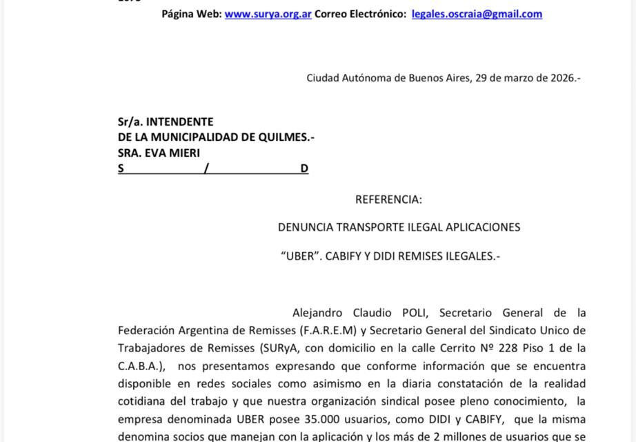 Remises en Alerta: Poli denuncia a las Apps por explotación, y pide que las multas no recaigan en el trabajador