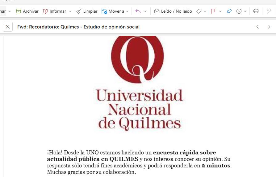 Una rara encuesta que llevaba el sello de la Universidad Nacional de Quilmes