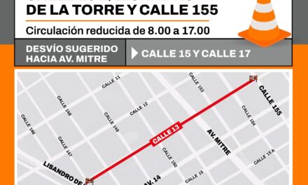 Desvío por obras en calle 13 desde Lisandro de la Torre hasta la calle 155