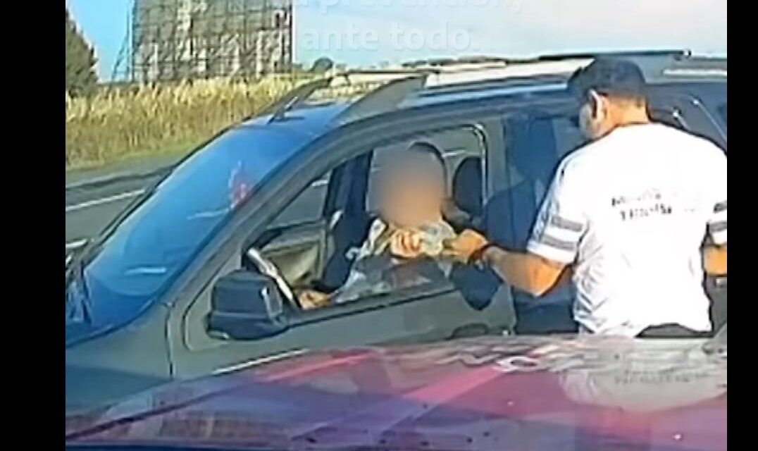 (VIDEO) Peligro extremo en la ruta: A contramano, sin luces y sin cinturón