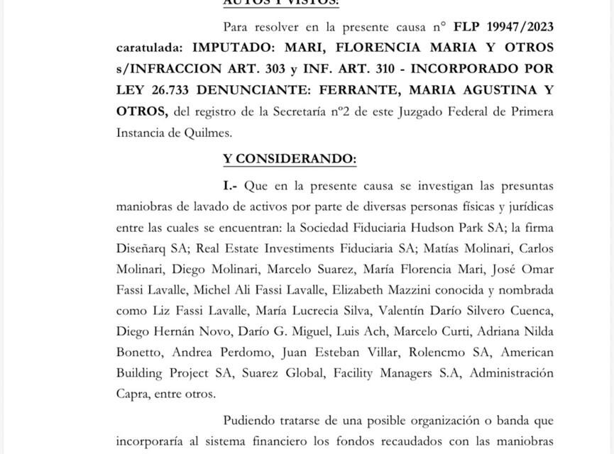 Hudson Park: La Justicia Federal inhibió bienes y prohibió salir del país a 12 empresarios y ordenó frenar la administración del fideicomiso