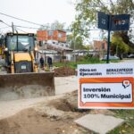 Trabajos de saneamiento y pavimentación en el barrio Jacarandá de Berazategui
