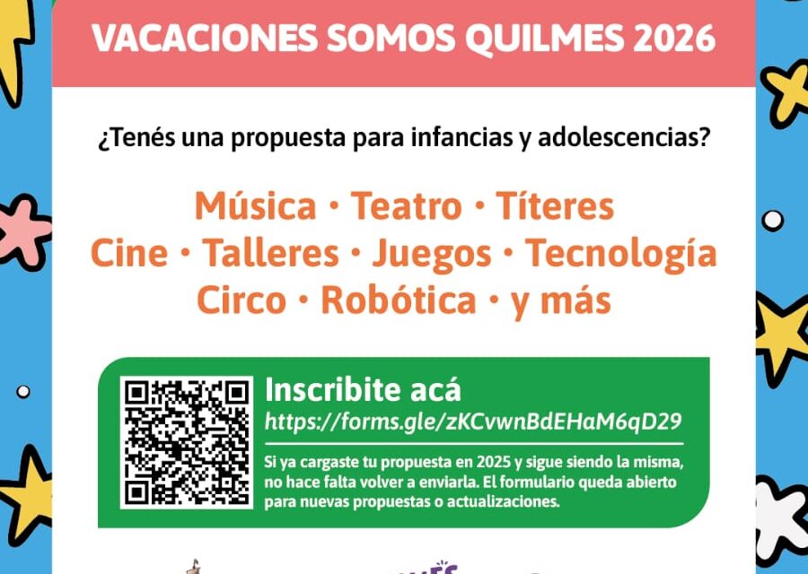 Ya se reciben propuestas artísticas para estas Vacaciones de Invierno en Quilmes