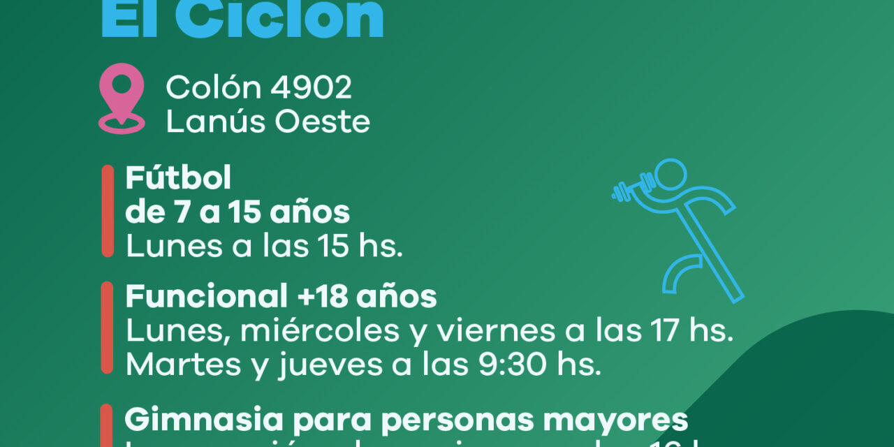 Lanús Gobierno invita a los vecinos a acercarse al Parque Municipal El Ciclón