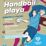 Lanús Gobierno invita a las clases de 'handball playa' en el Parque Central Las Colonias