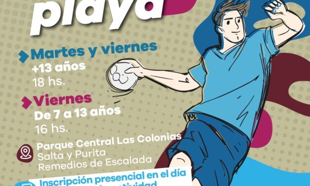Lanús Gobierno invita a las clases de 'handball playa' en el Parque Central Las Colonias