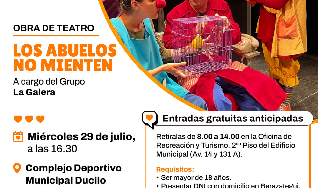 La obra teatral “Los Abuelos No Mienten” llega al Complejo Ducilo