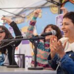 Mayra Mendoza recorrió el Gran Parque de Juegos que se abrió en Vacaciones de Invierno en el Polideportivo