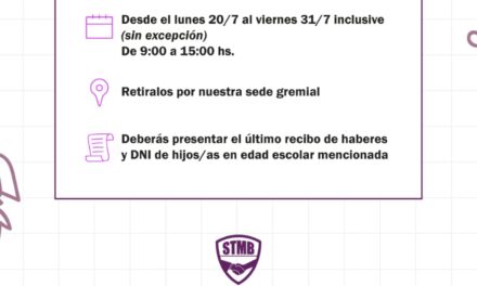 El Sindicato de Municipales de Berazategui entregará el refuerzo de kits de útiles escolares