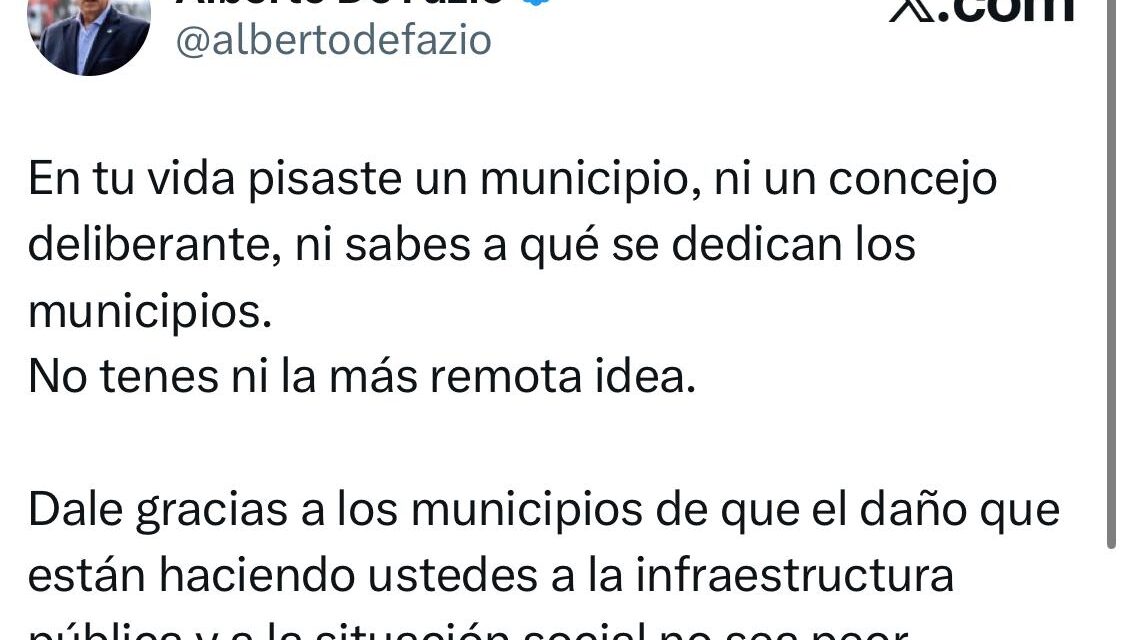 "Caputo, en tu vida pisaste un municipio; y dale gracias a los municipios que el daño que hacen ustedes no sea peor"